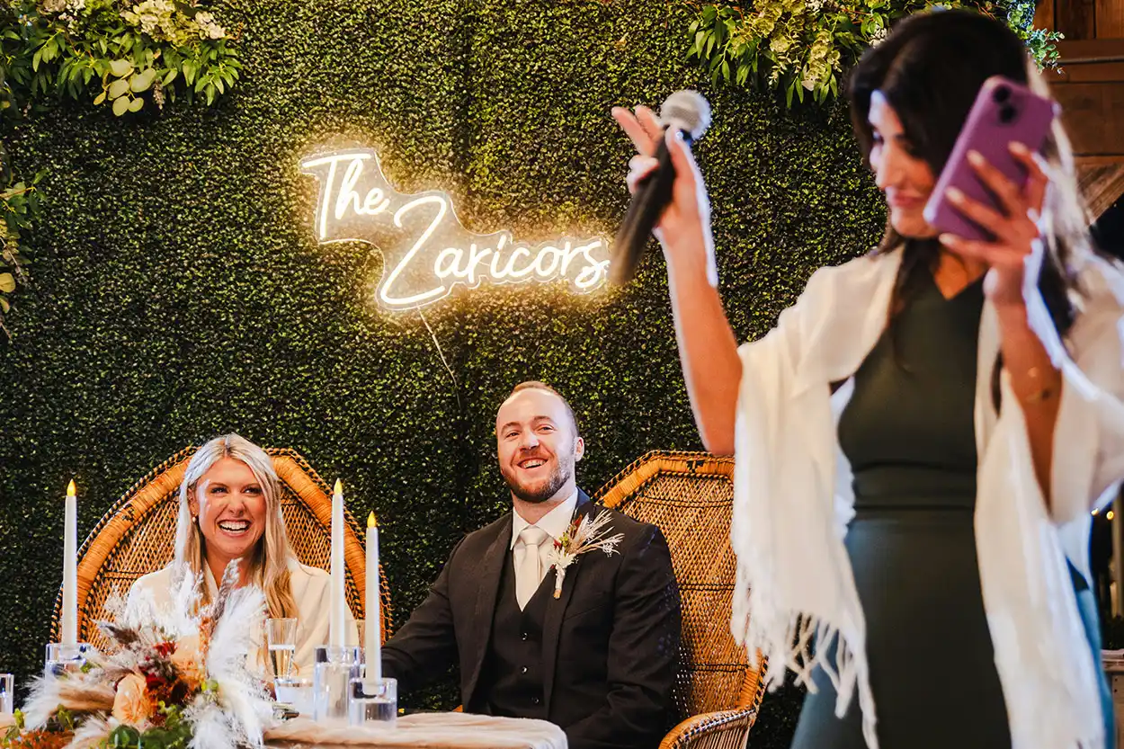 Best man giving a wedding speech